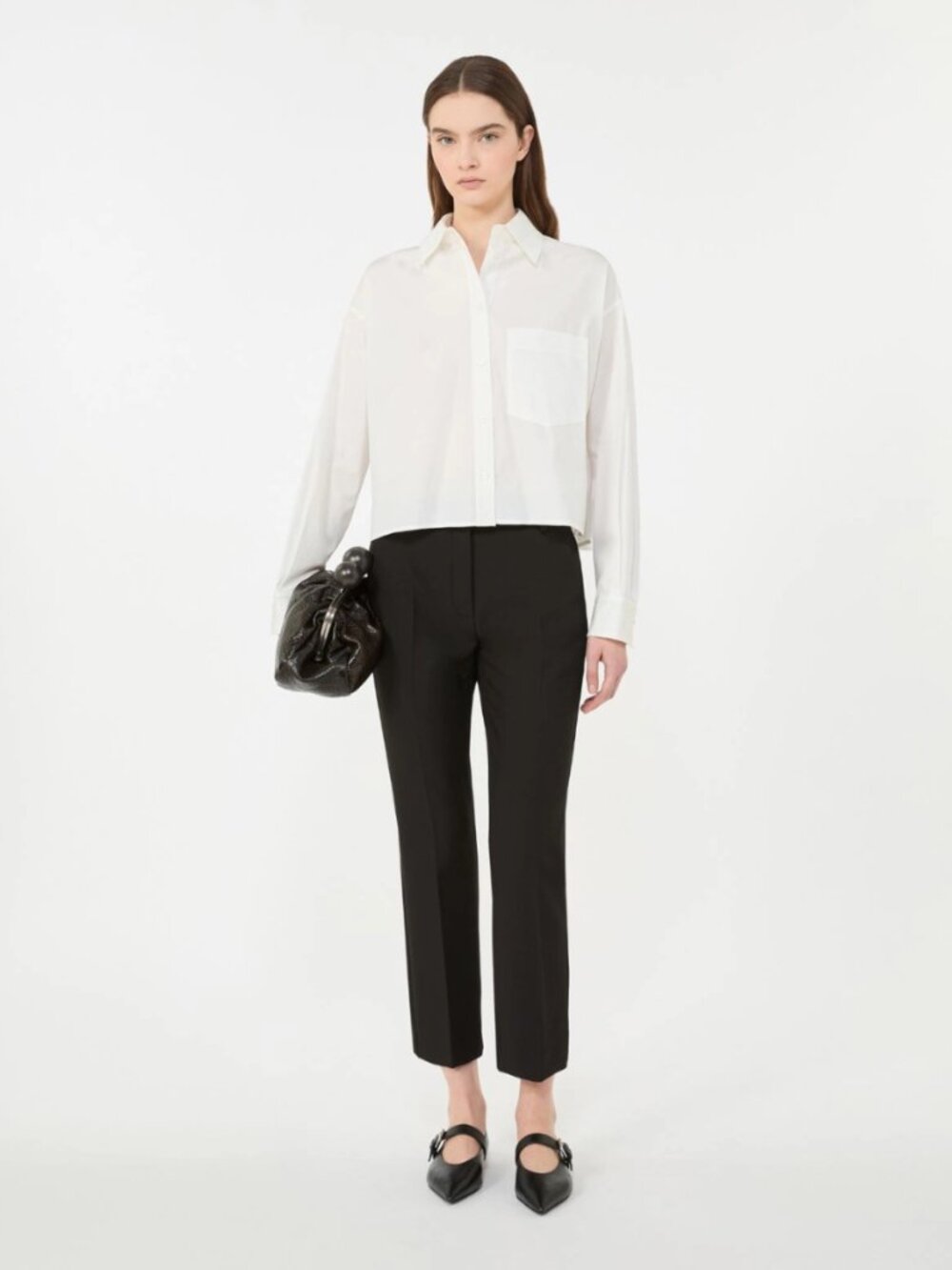 Weekend Max Mara Slim Cigarette Trouser – Black – Size 14, Stretch Wool Blend